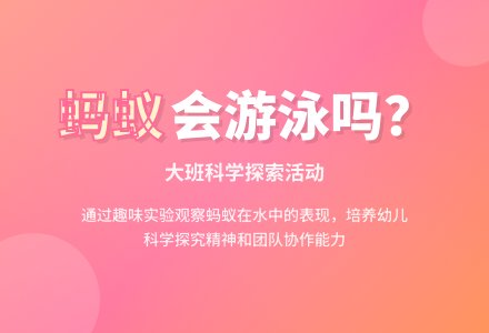 大班科学教案《蚂蚁会游泳吗》含反思-幼师课件网