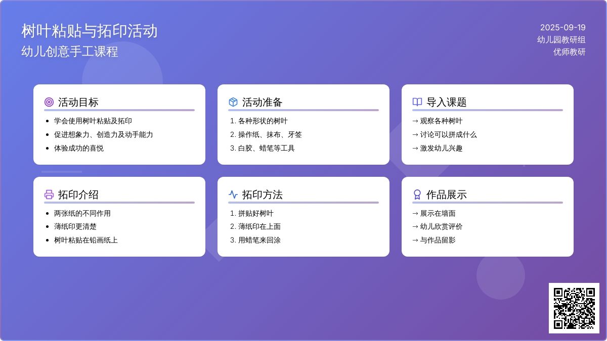 幼儿园大班美术教案：有趣的树叶拓印
