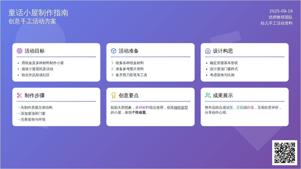 幼儿园大班美术教案:童话小屋
