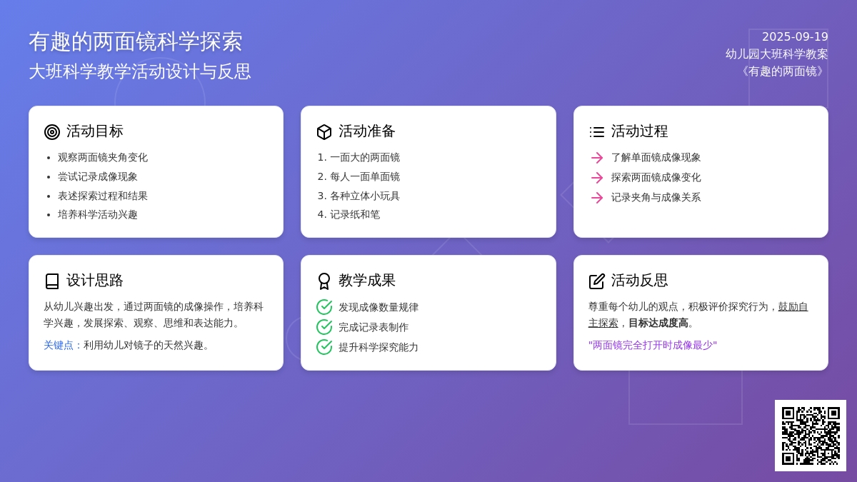 幼儿园大班科学教案《有趣的两面镜》含反思