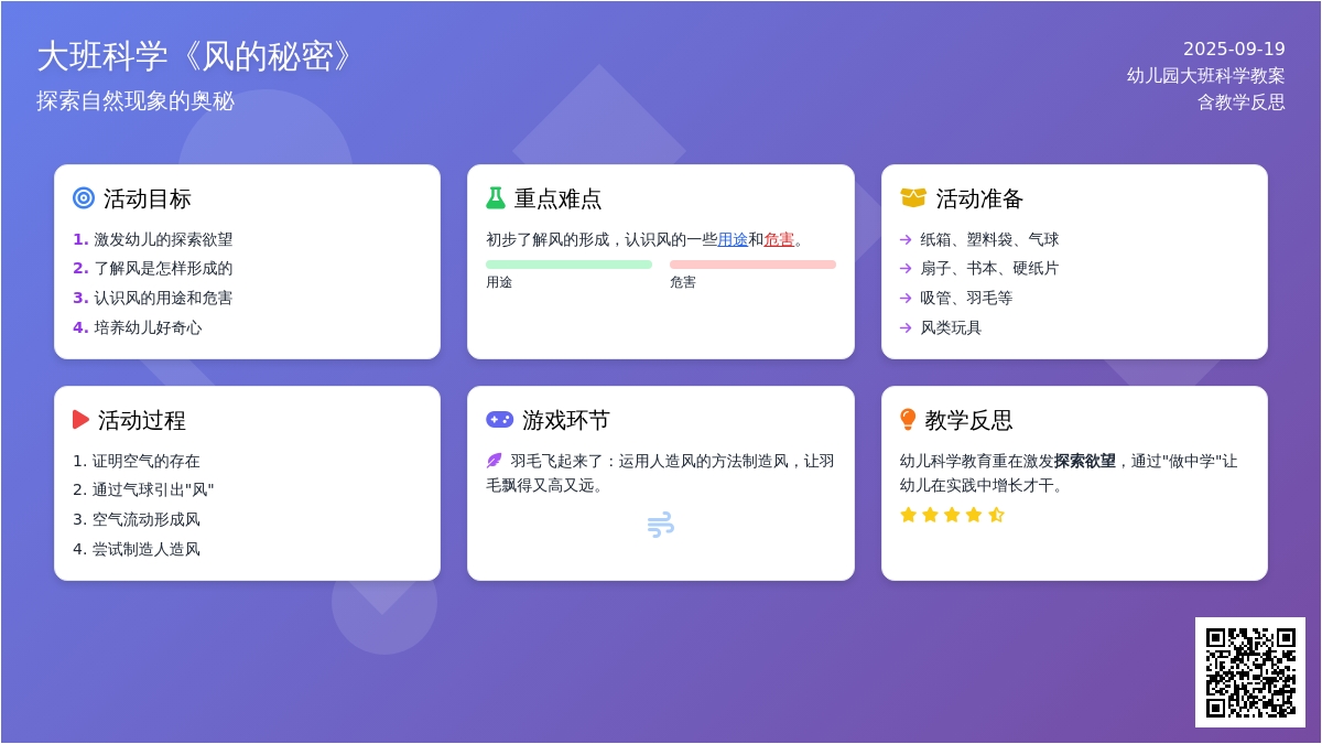 幼儿园大班科学教案《风的秘密》含反思