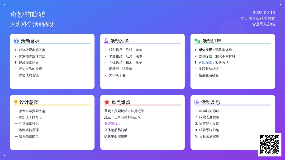 幼儿园大班科学教案《奇妙的旋转》含反思