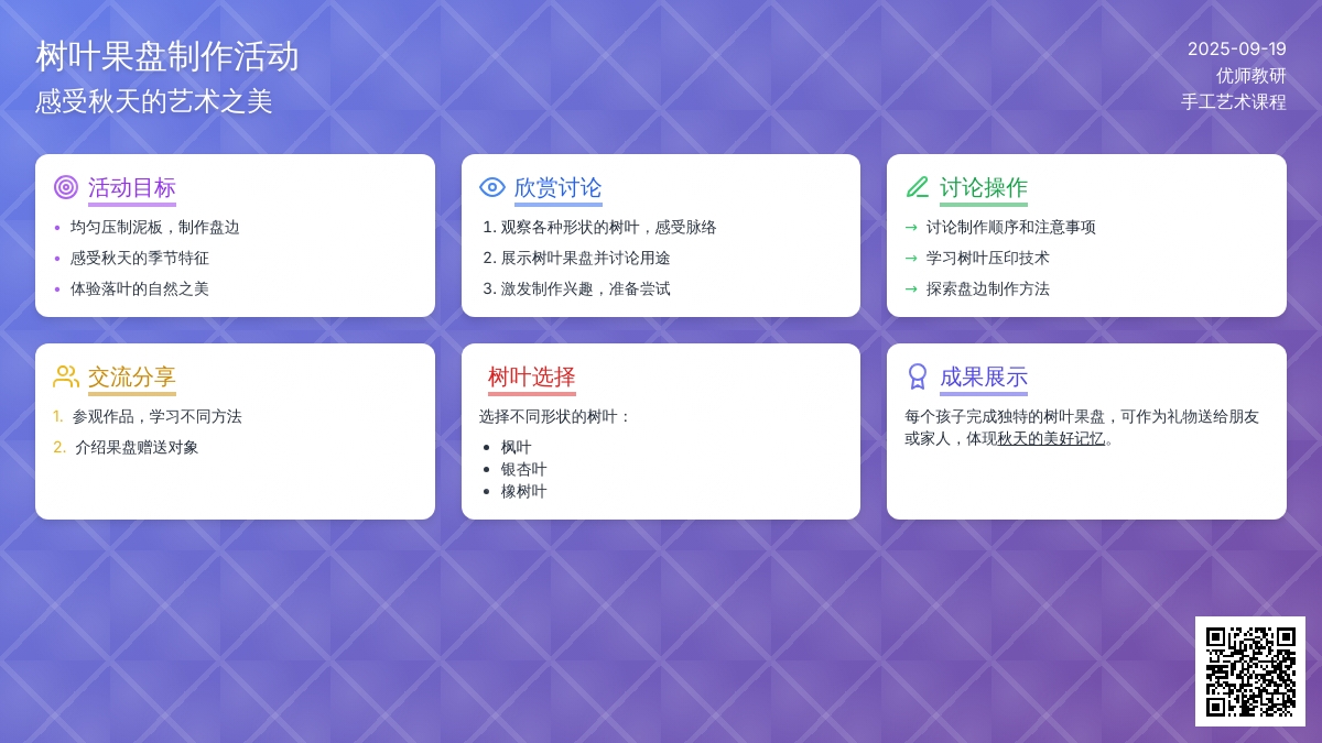 幼儿园大班艺术领域：美工活动——树叶果盘
