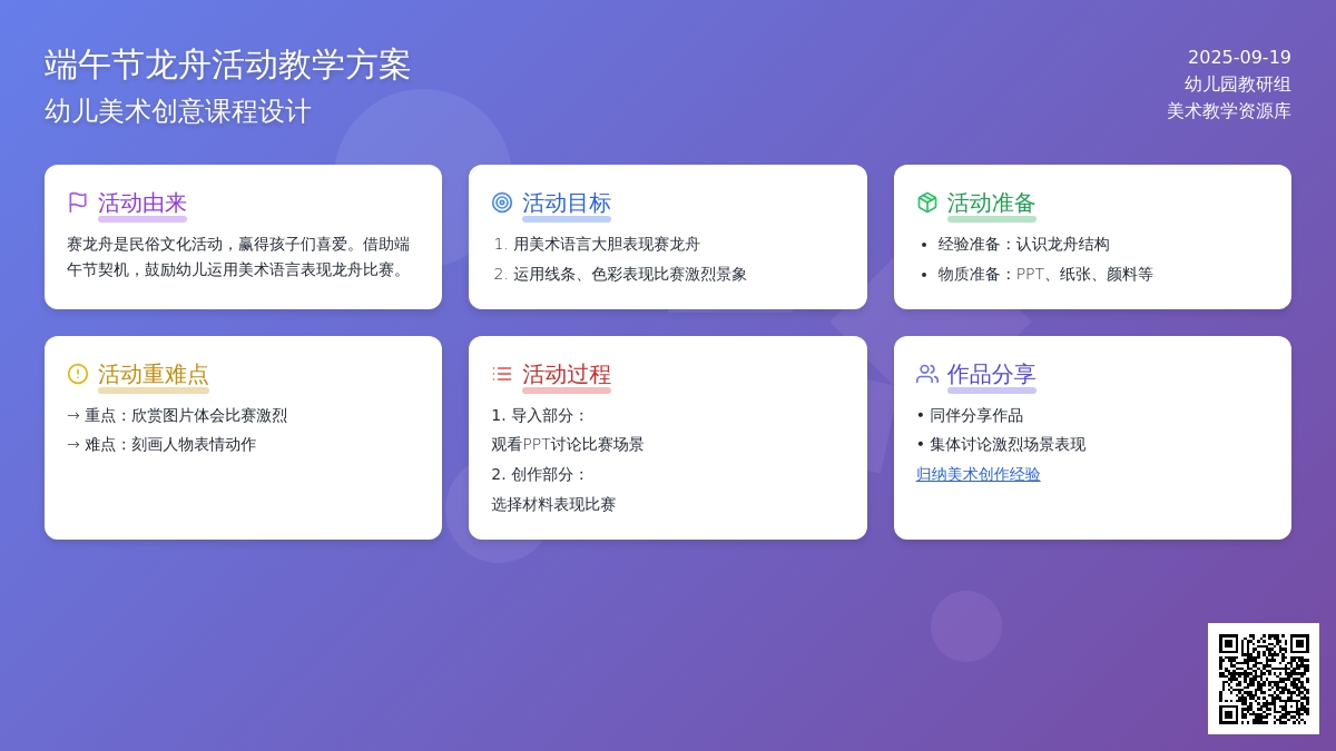 幼儿园大班艺术领域：美术活动——赛龙舟