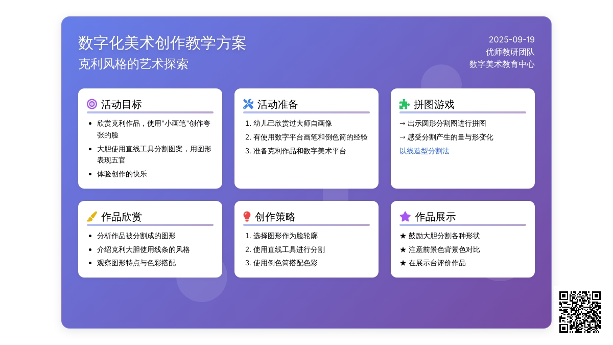 幼儿园大班艺术领域：数字美术活动——克利的“脸”