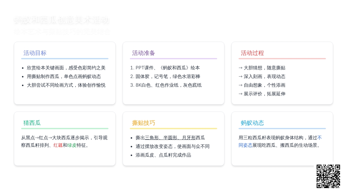 幼儿园大班美术活动：蚂蚁和西瓜