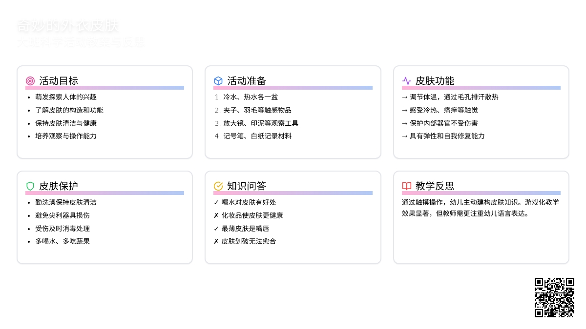幼儿园大班科学教案《奇妙的外衣皮肤》含反思