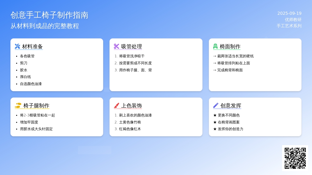 幼儿园大班手工活动：吸管椅子