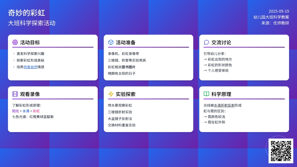 幼儿园大班科学教案《奇妙的彩虹》