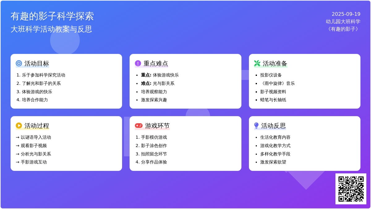 幼儿园大班科学教案《有趣的影子》含反思