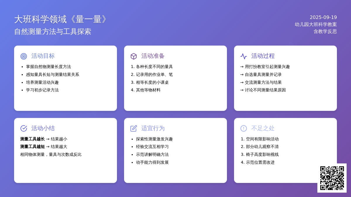 幼儿园大班科学领域教案《量一量》含反思