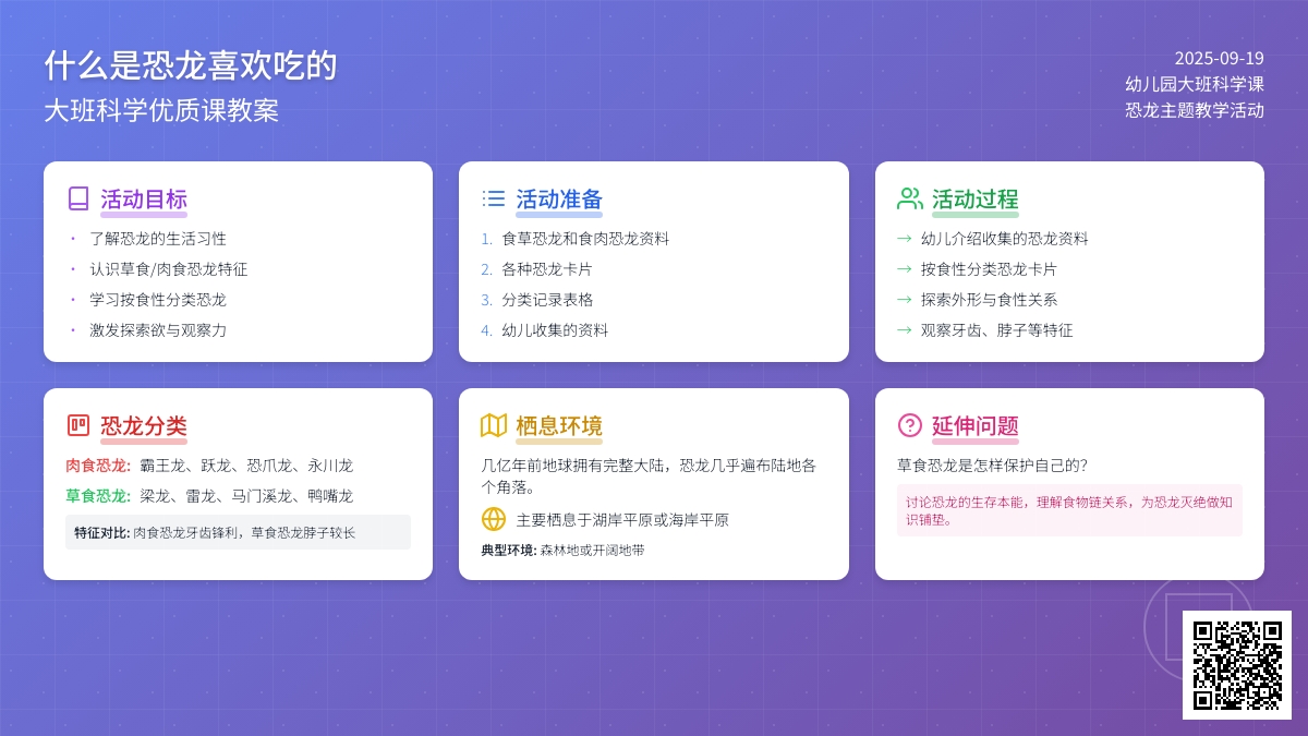 幼儿园大班科学优质课教案《什么是恐龙喜欢吃的》