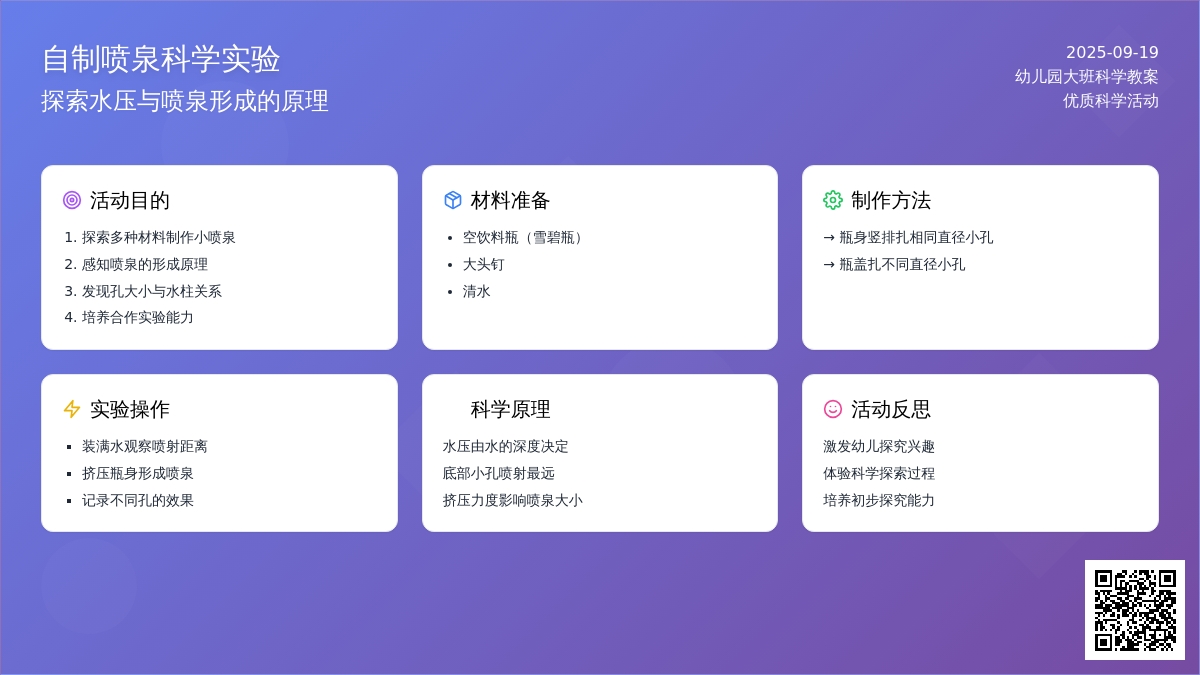 幼儿园大班优质科学教案《自制喷泉》含反思