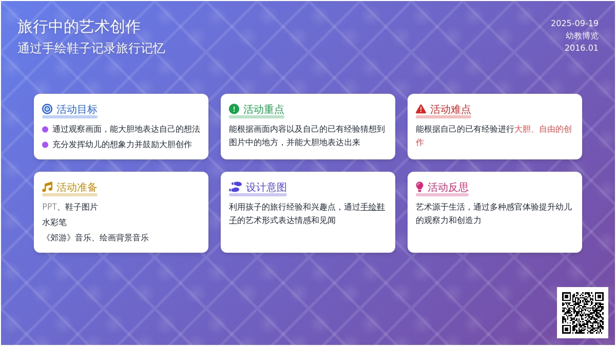 幼儿园大班艺术活动：《爱旅行的鞋子》