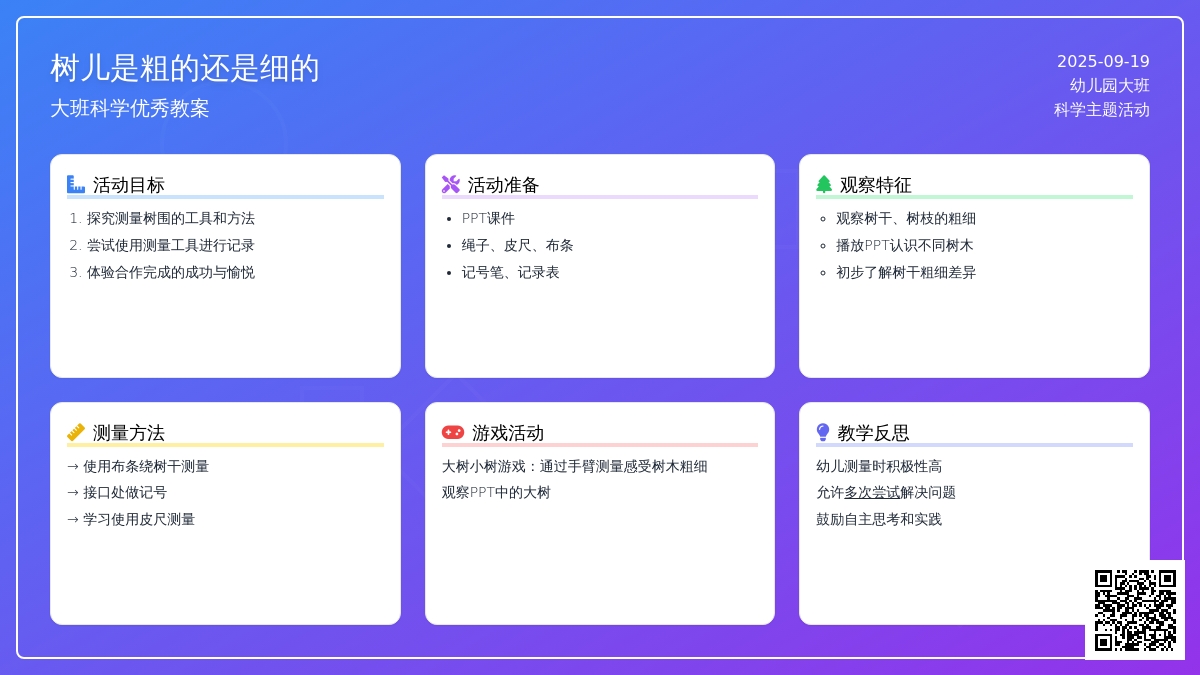 大班科学优秀教案《树儿是粗的还是细的》含反思