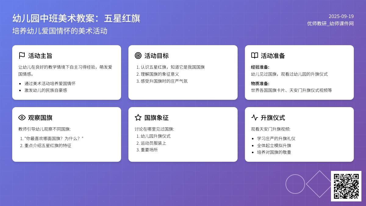 幼儿园中班美术教案：五星红旗