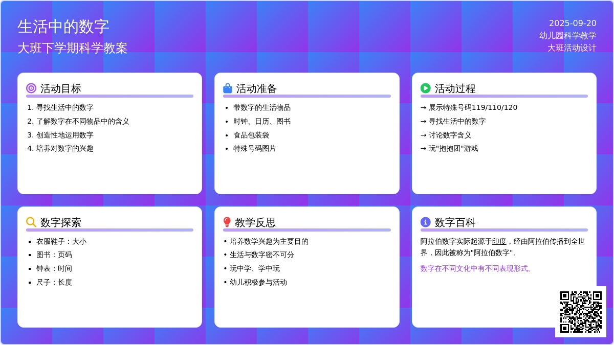 幼儿园大班下学期科学教案《生活中的数字》含反思