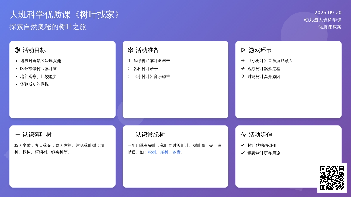 幼儿园大班科学优质课教案《树叶找家》含反思