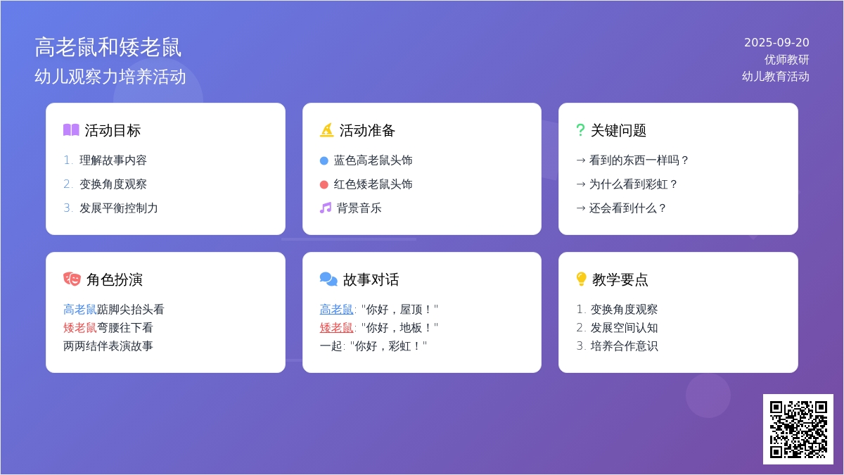 语言活动设计――高老鼠和矮老鼠