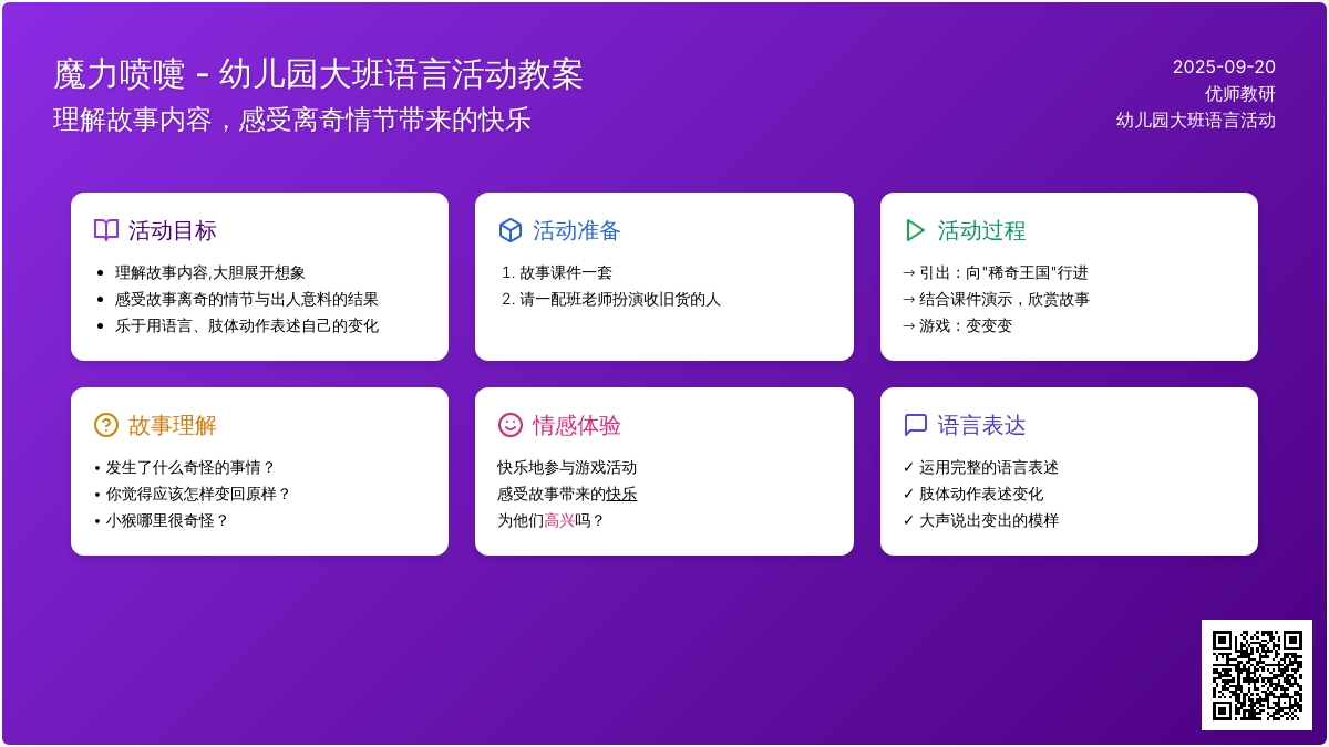 大班语言活动设计――魔力喷嚏