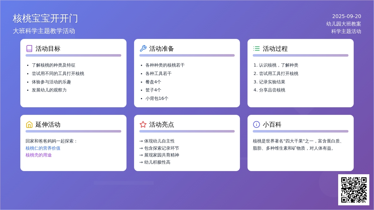 幼儿园大班教案《核桃孩子开开门》含反思