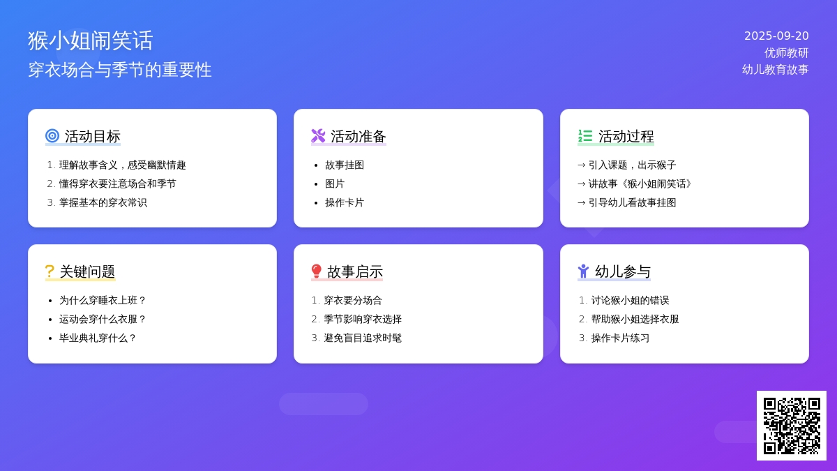 中班语言活动――猴小姐闹笑话
