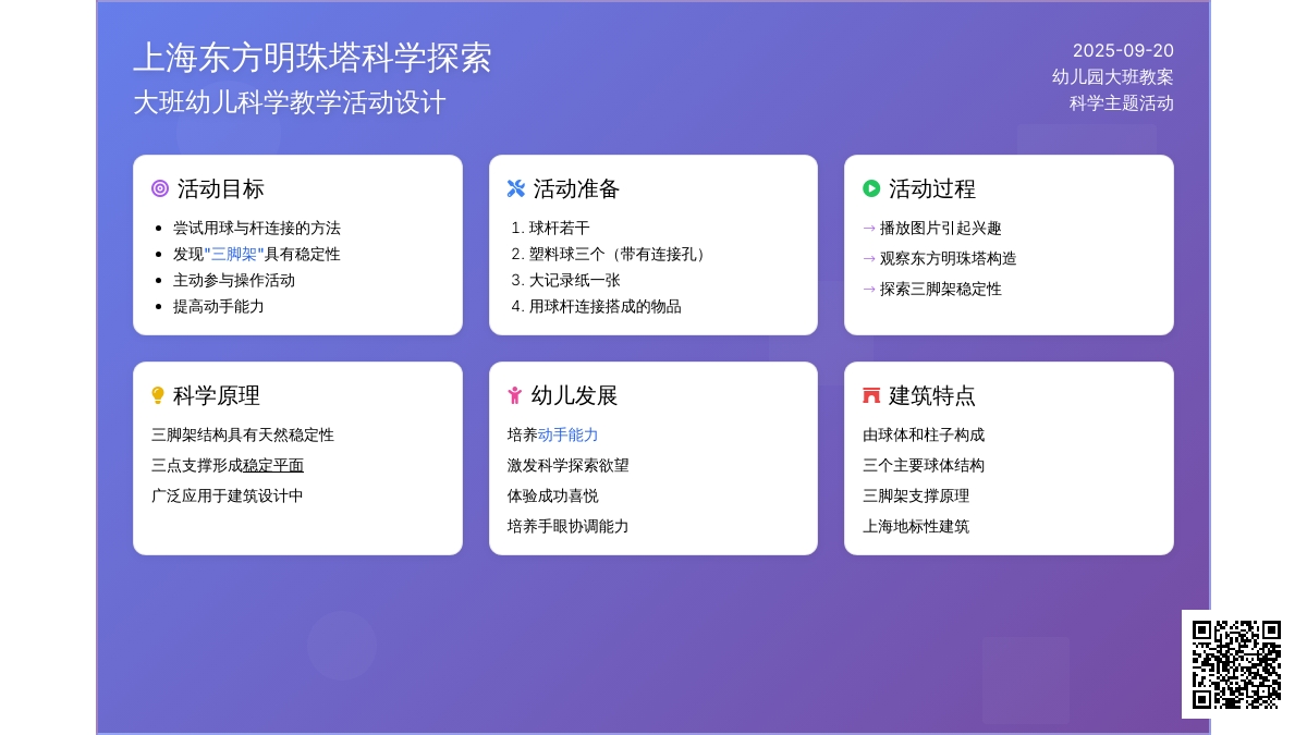 幼儿园大班教案《上海东方明珠塔》