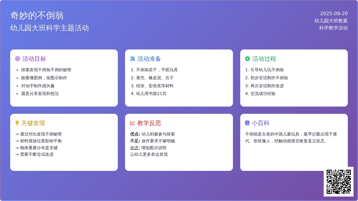 幼儿园大班教案《奇妙的不倒翁》含反思 幼儿园大班教案《奇妙的不倒翁》含反思