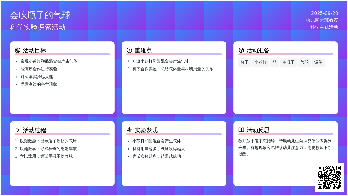 幼儿园大班教案《会吹瓶子的气球》含反思