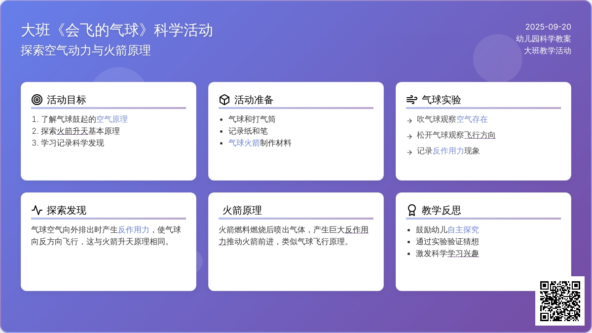 幼儿园大班教案《会飞的气球》含反思