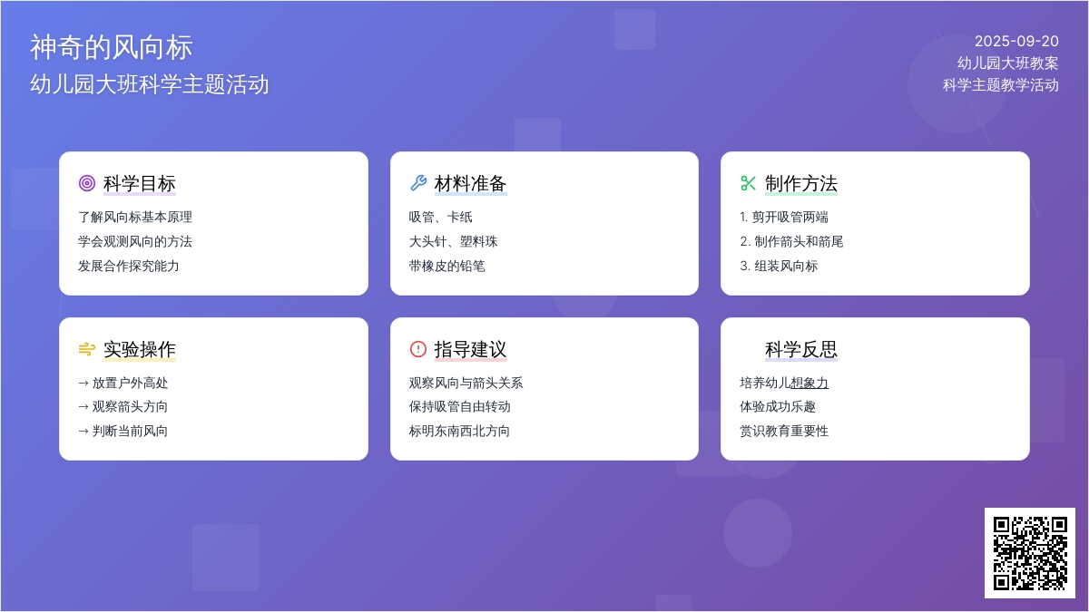 幼儿园大班教案《神奇的风向标》含反思