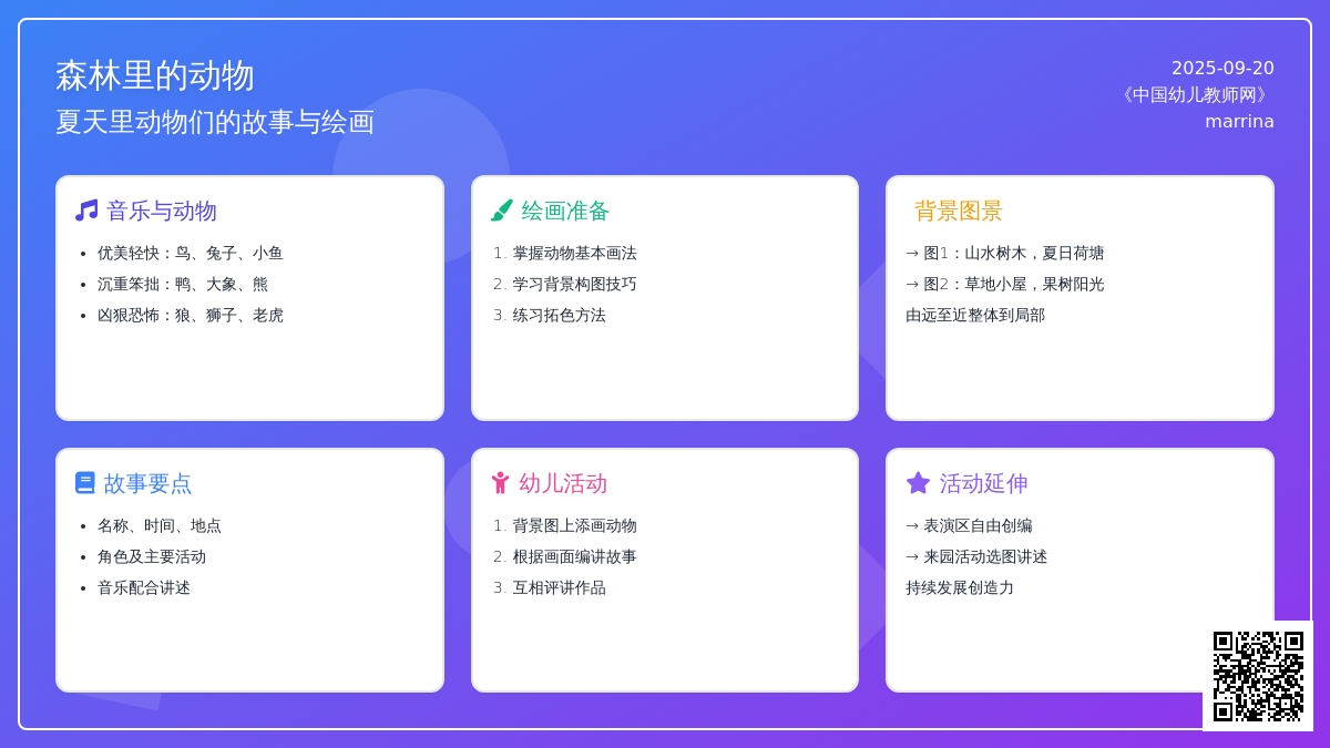 幼儿园大班语言活动教案--走进夏天-森林里的动物（大班）