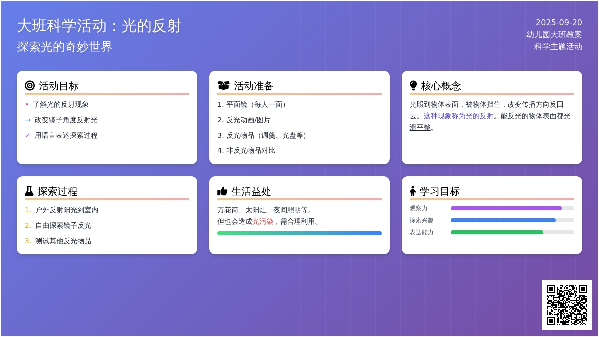 幼儿园大班教案《光的反射》 幼儿园大班教案《光的反射》