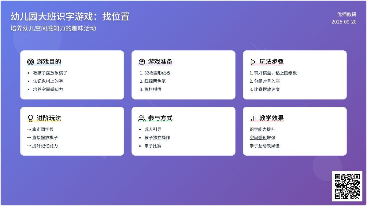 幼儿园大班识字游戏：找位置