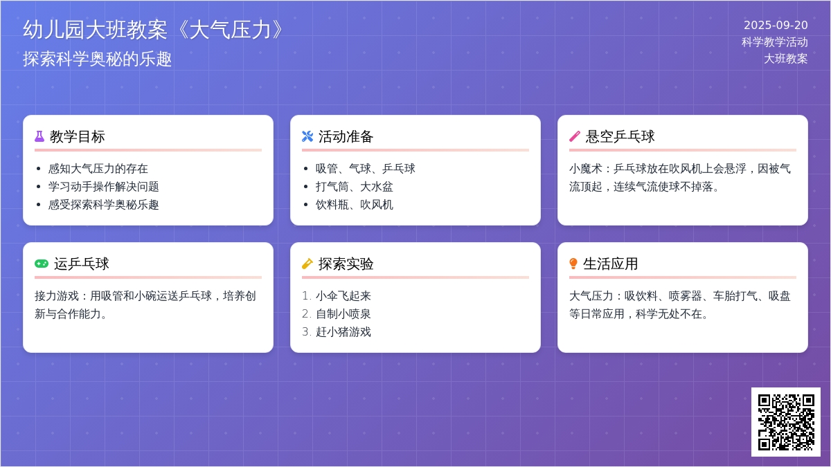 幼儿园大班教案《大气压力》