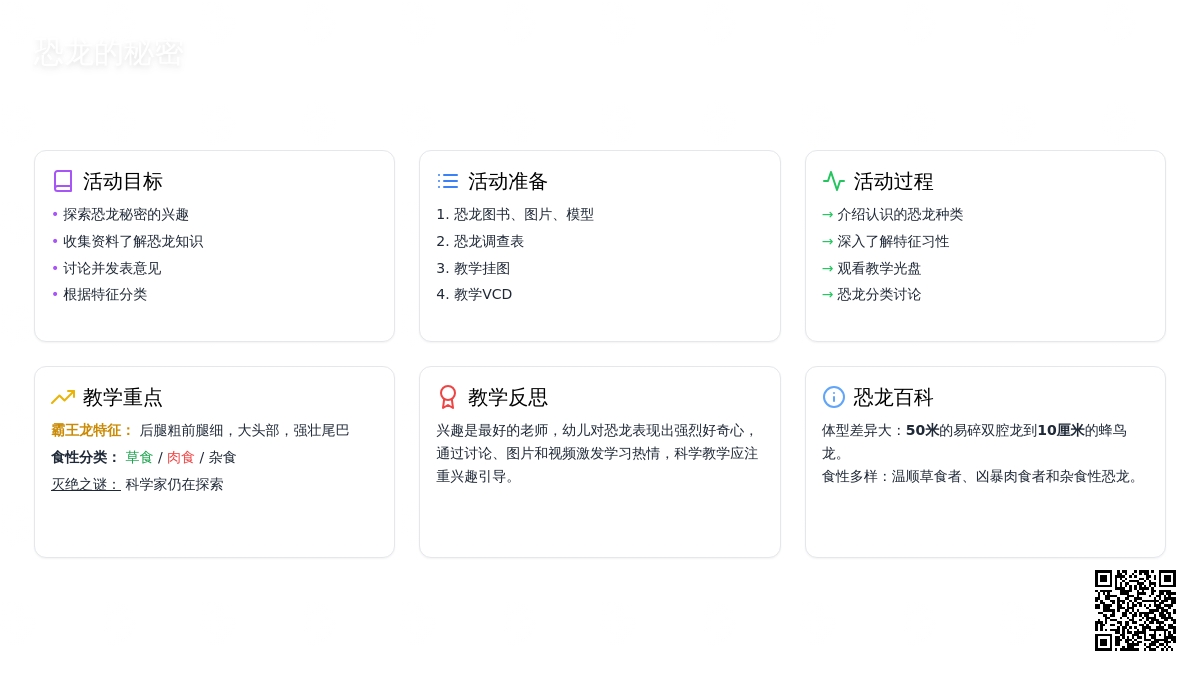 幼儿园大班教案《恐龙的秘密》含反思
