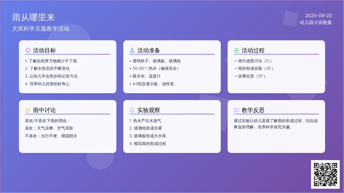 幼儿园大班教案《雨从哪里来》含反思 幼儿园大班教案《雨从哪里来》含反思