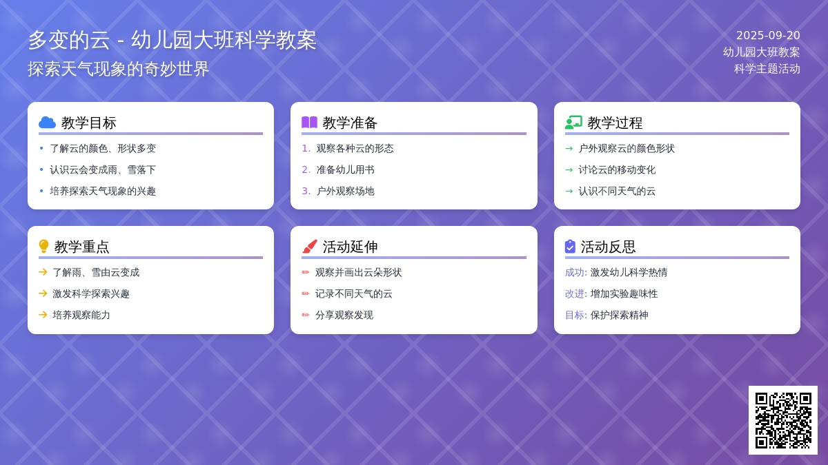 幼儿园大班教案《多变的云》含反思 幼儿园大班教案《多变的云》含反思