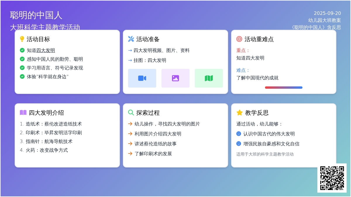 幼儿园大班教案《聪明的中国人》含反思