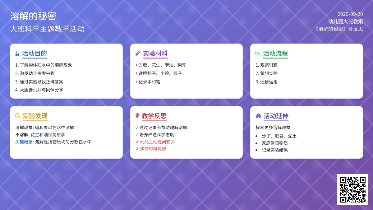 幼儿园大班教案《溶解的秘密》含反思 幼儿园大班教案《溶解的秘密》含反思