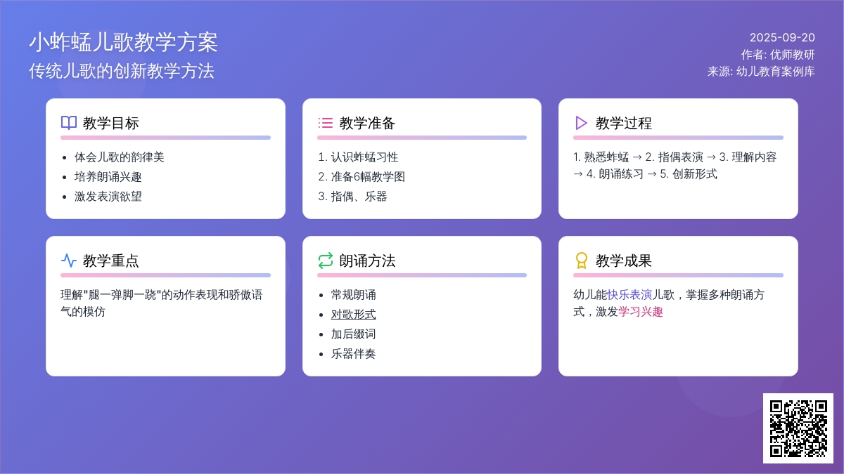 幼儿园大班儿歌教学：小蚱蜢学跳高