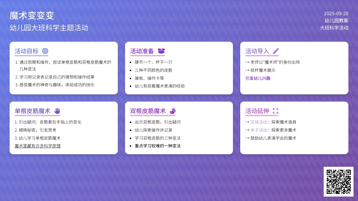 幼儿园大班教案《魔术变变变》含反思