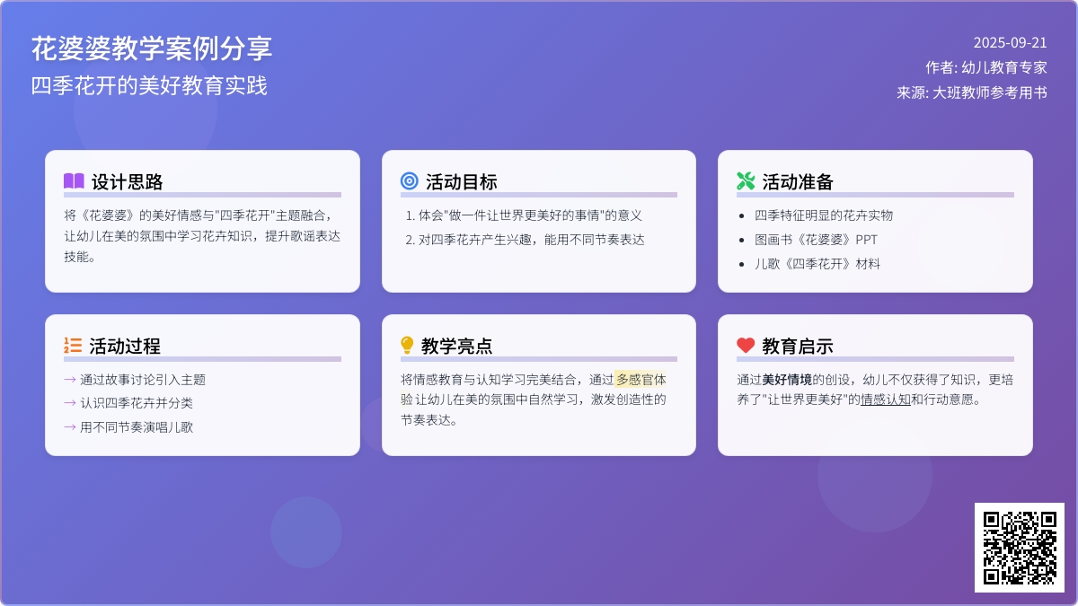幼儿园大班学习活动：花婆婆