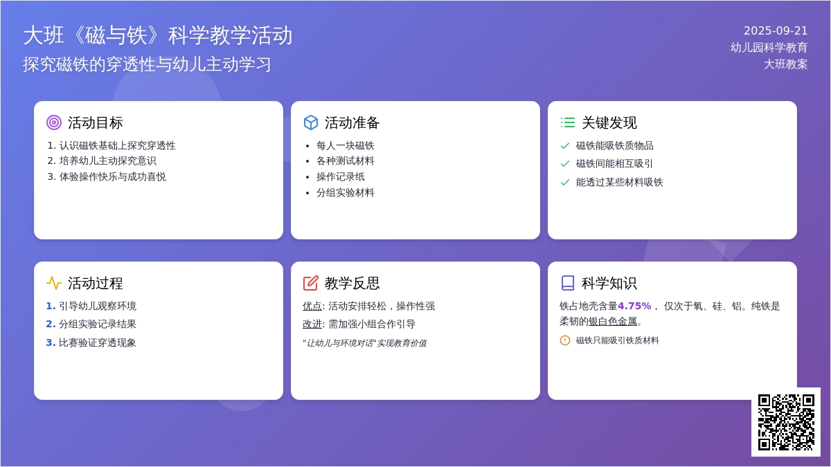 幼儿园大班教案《磁与铁》含反思