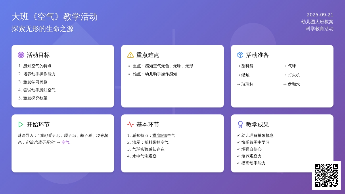 幼儿园大班教案《空气》