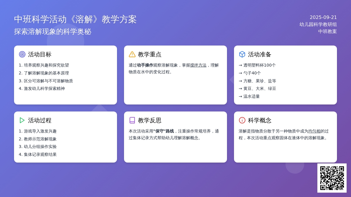 幼儿园中班教案《溶解》含反思
