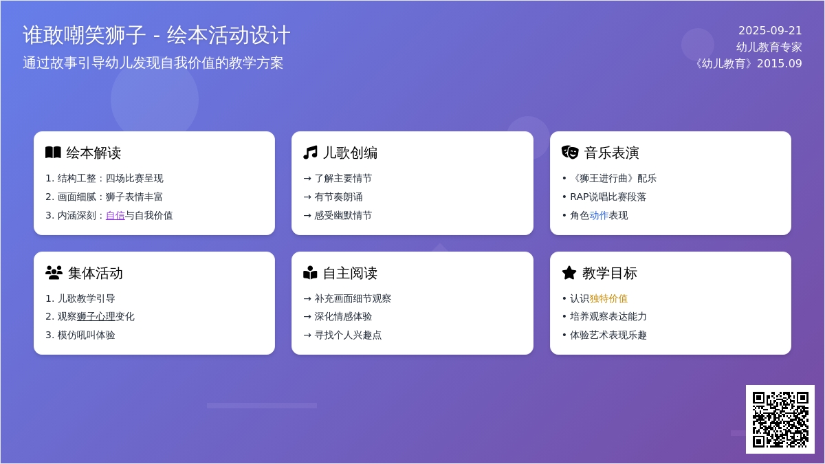 幼儿园大班语言活动：谁敢嘲笑狮子