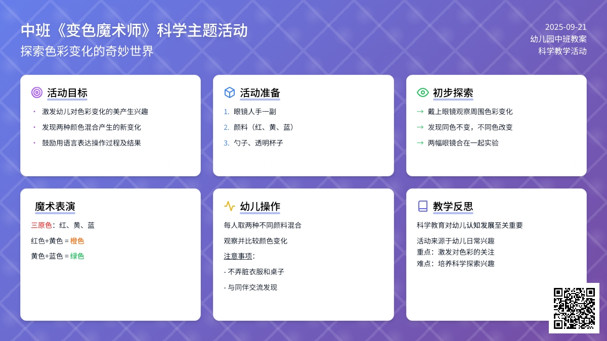 幼儿园中班教案《变色魔术师》含反思