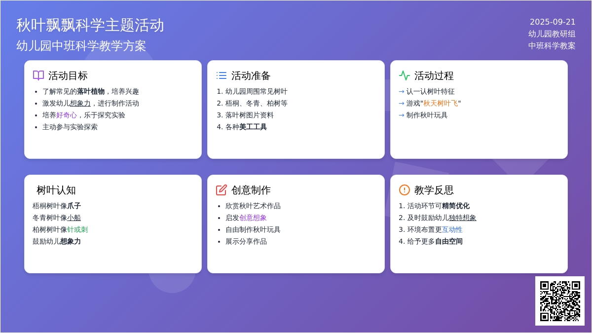 幼儿园中班教案《秋叶飘飘》含反思