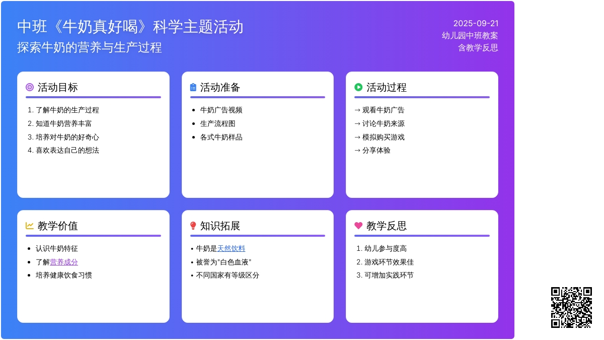 幼儿园中班教案《牛奶真好喝》含反思